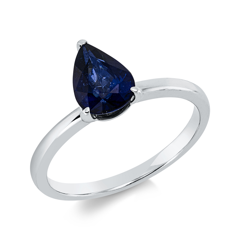 Farbstein Classic Ring Weißgold 18kt