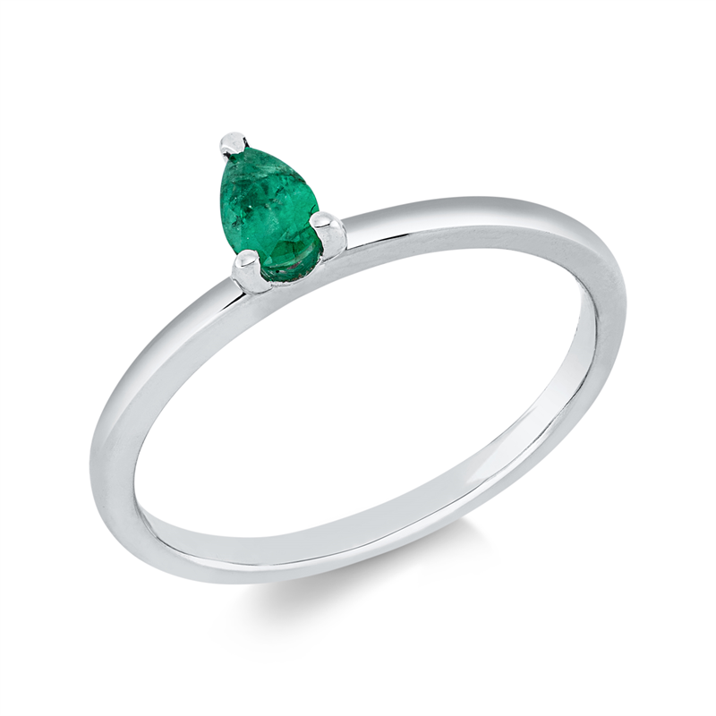Farbstein Classic Ring Weißgold 18kt
