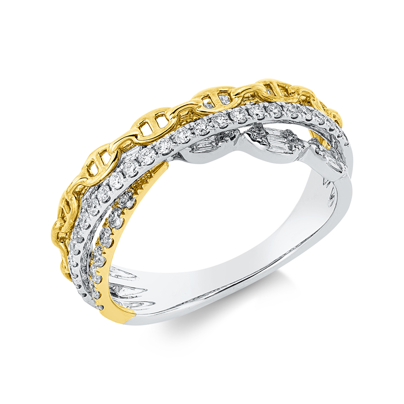 Baguette Ring Weißgold / Rotgold 18kt 0,58ct