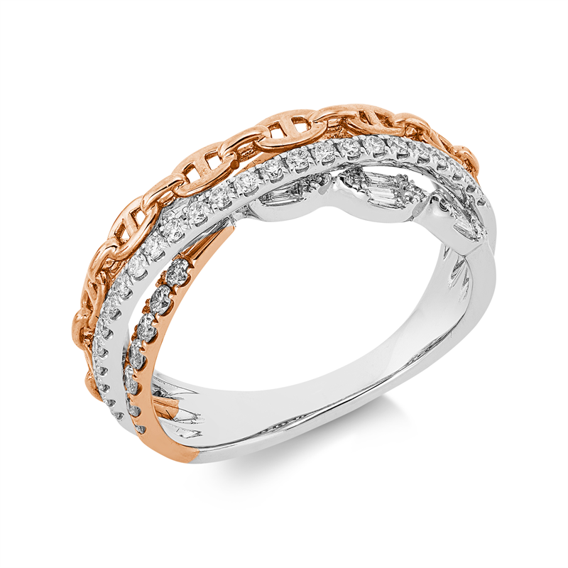 Baguette Ring Weißgold / Rotgold 18kt 0,58ct