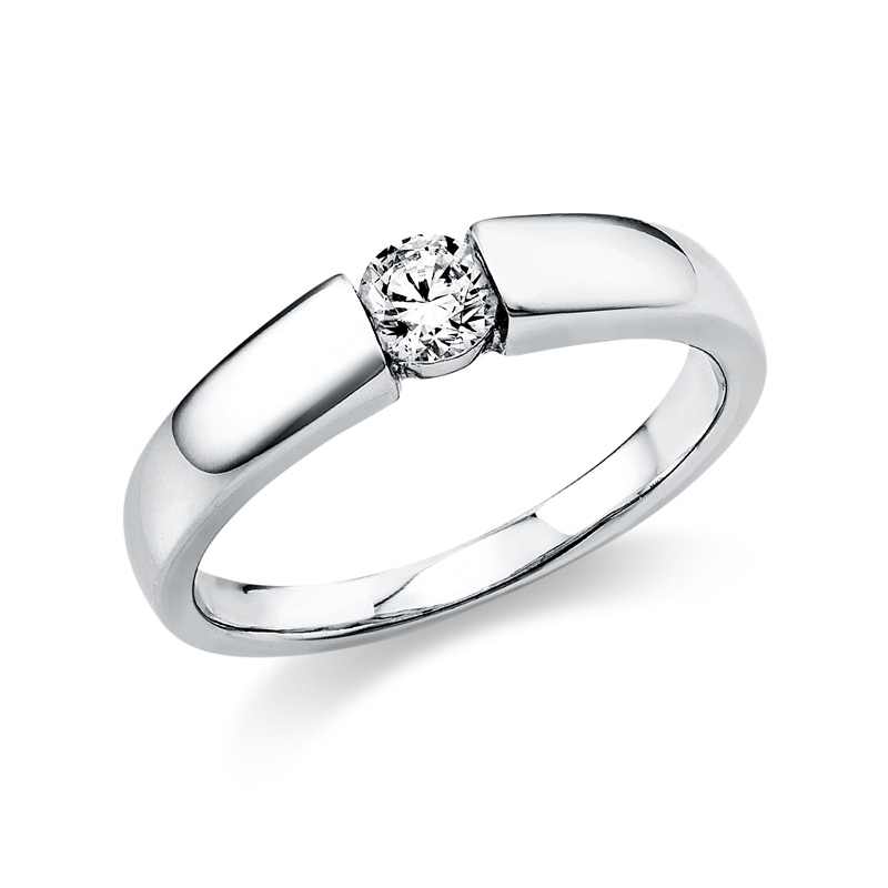 Solitaire Ring Weißgold 18kt 0,25ct