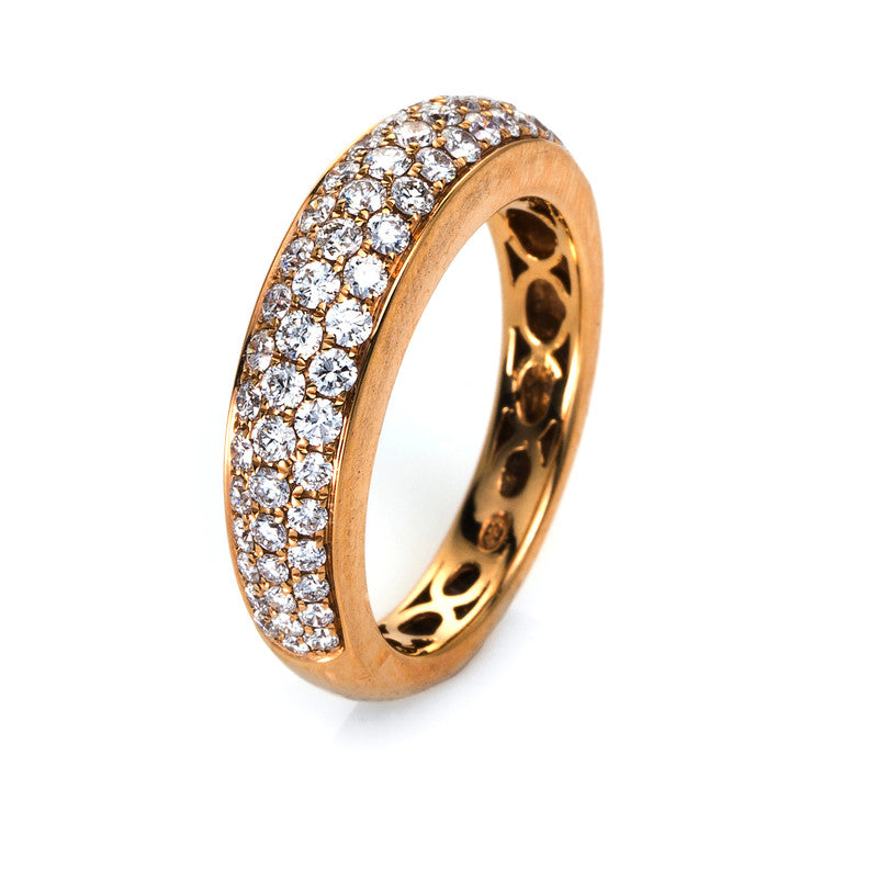 Mehrfachsteinbesatz Ring Rotgold 18kt 0,87ct