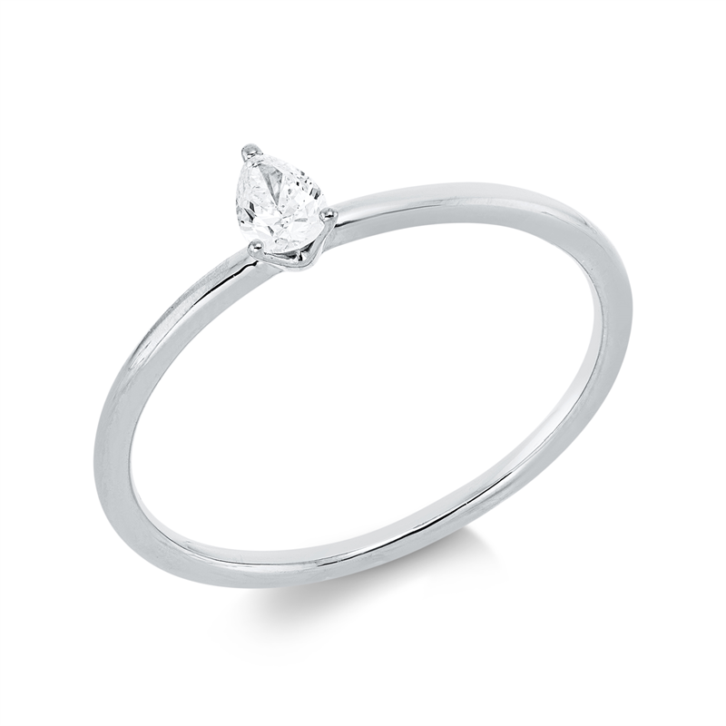 Solitaire Ring Weißgold 18kt 0,16ct