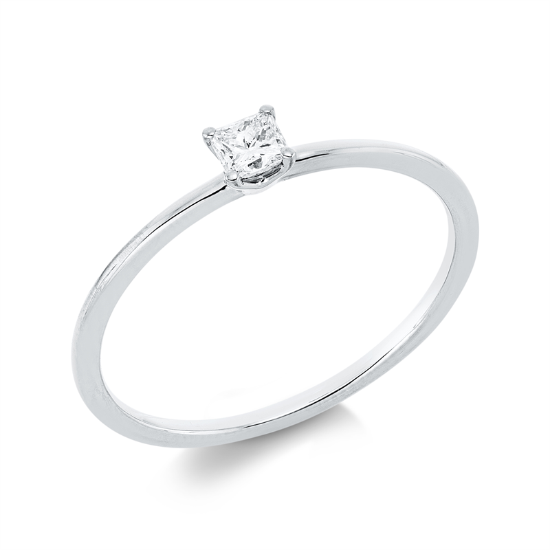 Solitaire Ring Weißgold 18kt 0,15ct