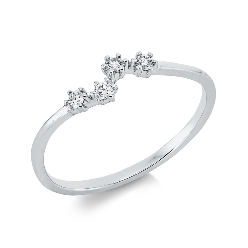 Modern Woman Ring Weißgold 18kt 0,09ct