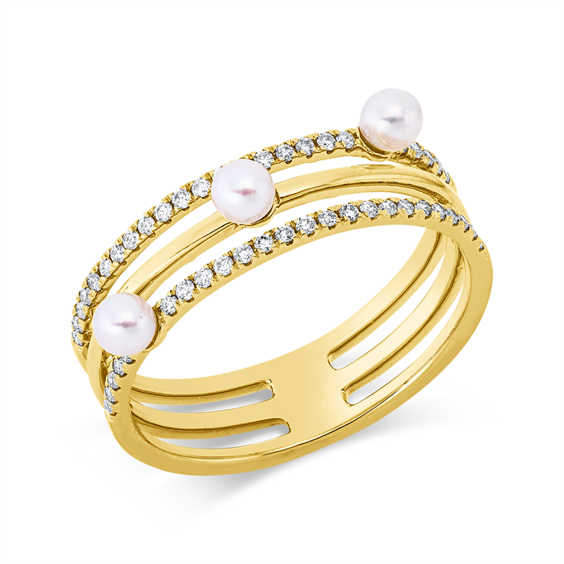 Perle Ring Weißgold 18kt 0,17ct