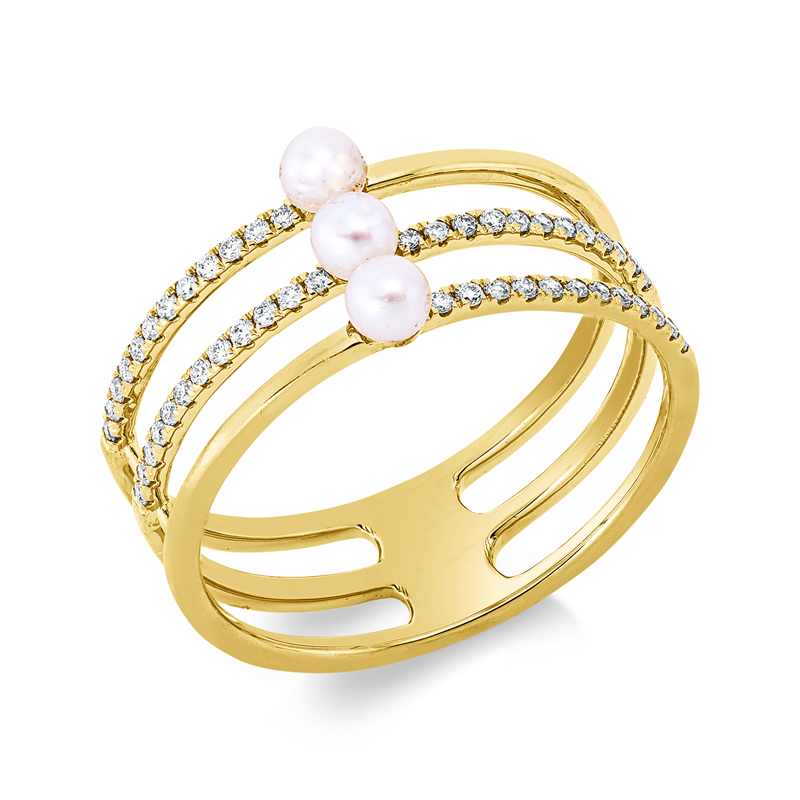 Perle Ring Weißgold 18kt 0,17ct