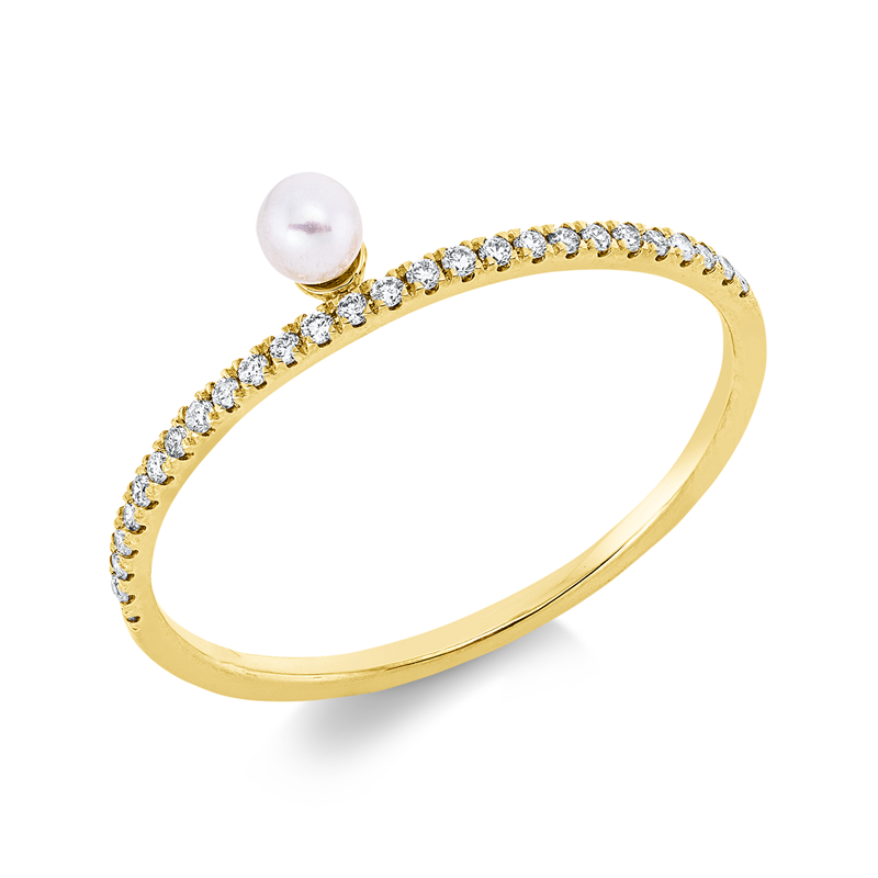Perle Ring Weißgold 18kt 0,09ct