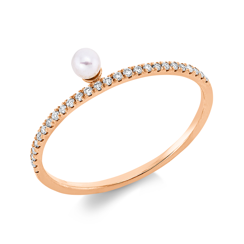 Perle Ring Weißgold 18kt 0,09ct