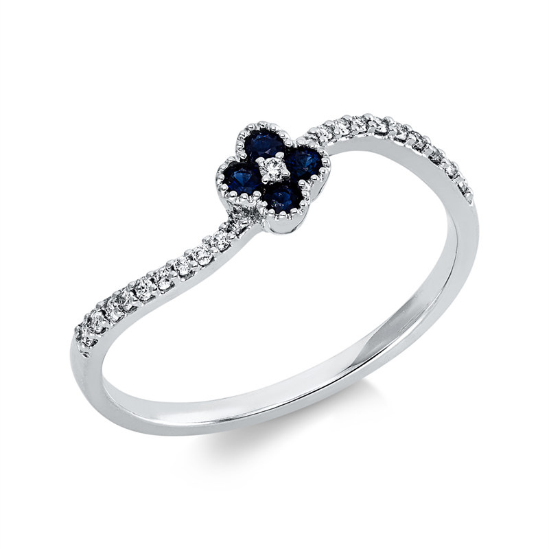 Farbstein Classic Ring Weißgold 18kt 0,1ct