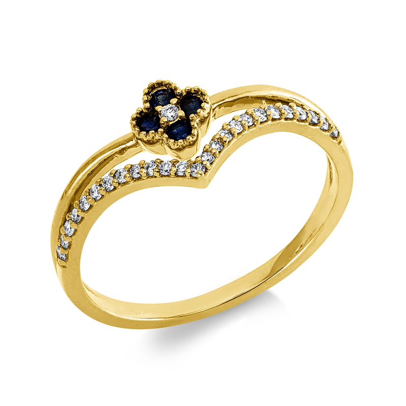 Farbstein Classic Ring Weißgold 18kt 0,11ct