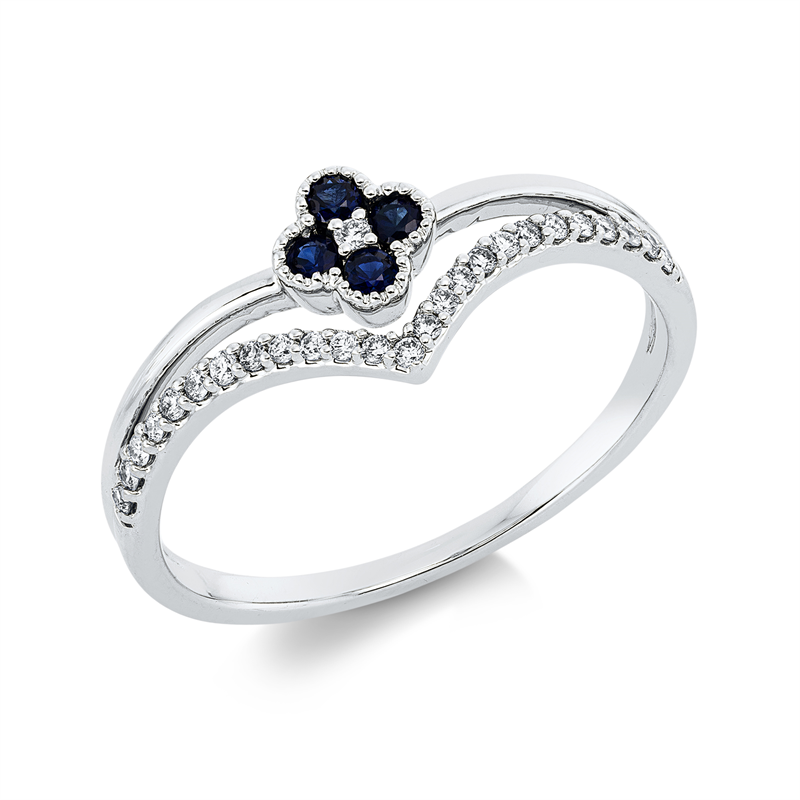 Farbstein Classic Ring Weißgold 18kt 0,11ct