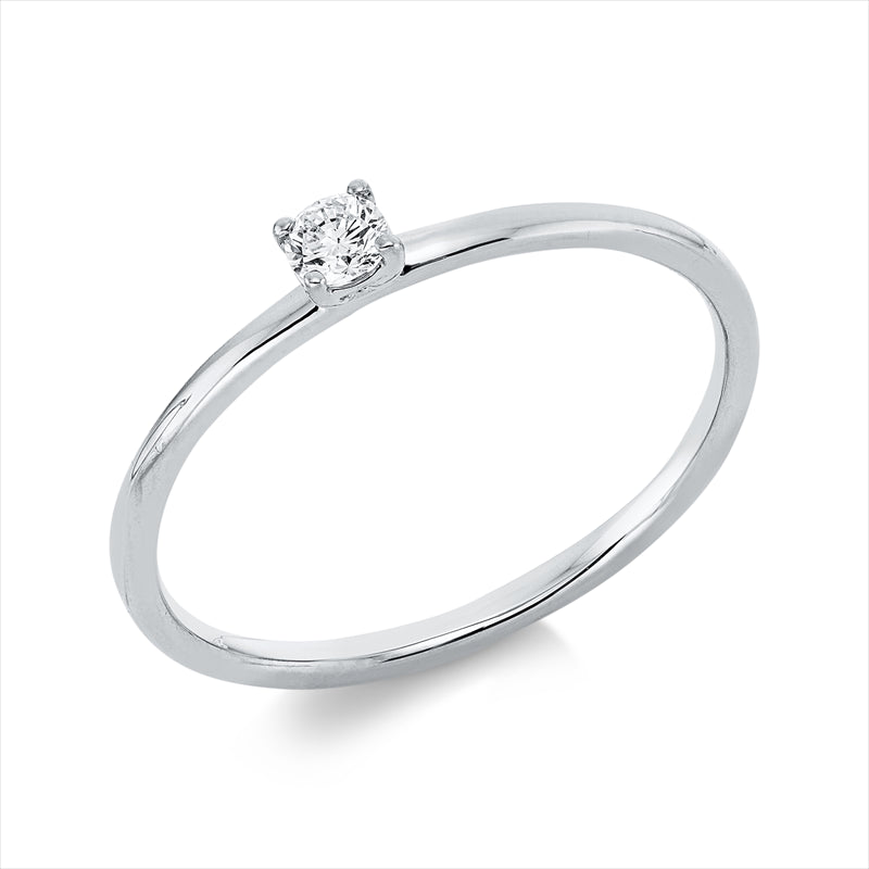 Solitaire Ring Weißgold 18kt 0,1ct