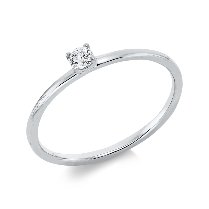 Solitaire Ring Weißgold 18kt 0,1ct