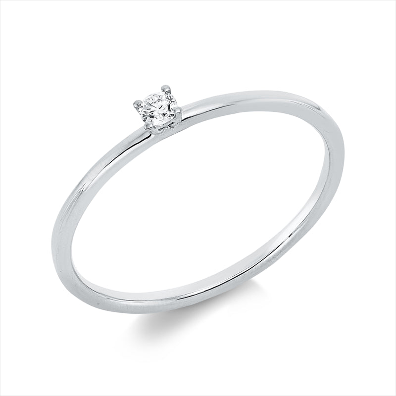 Solitaire Ring Weißgold 18kt 0,05ct