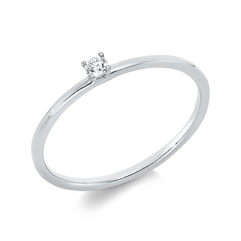Solitaire Ring Weißgold 18kt 0,05ct