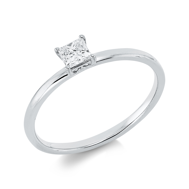 Solitaire Ring Weißgold 18kt 0,28ct