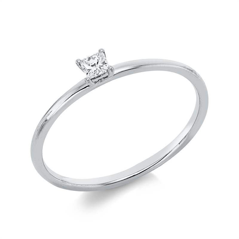 Solitaire Ring Weißgold 18kt 0,1ct