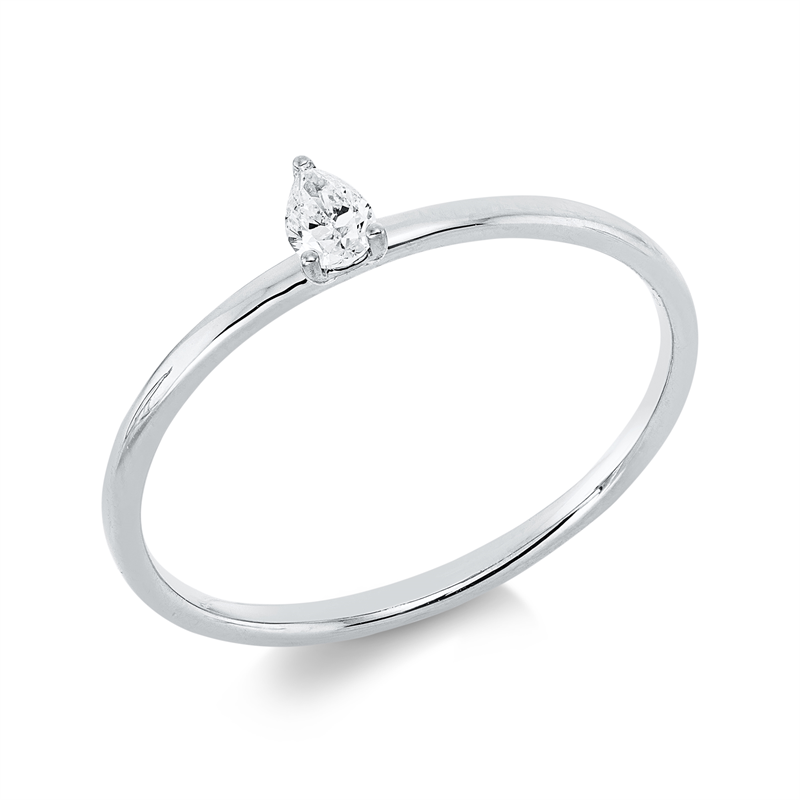 Solitaire Ring Weißgold 18kt 0,1ct