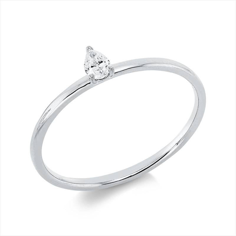 Solitaire Ring Weißgold 18kt 0,1ct