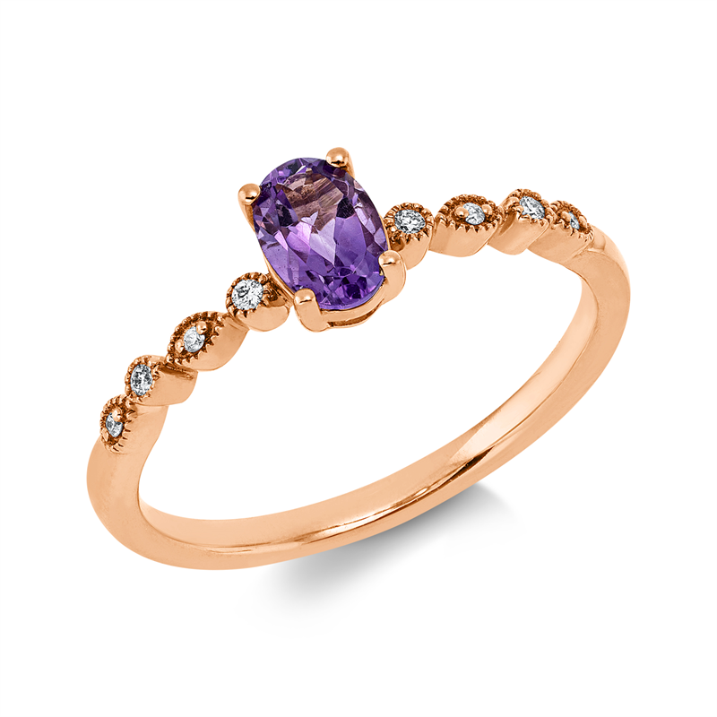 Farbstein Fashion Ring Rotgold 18kt 0,03ct