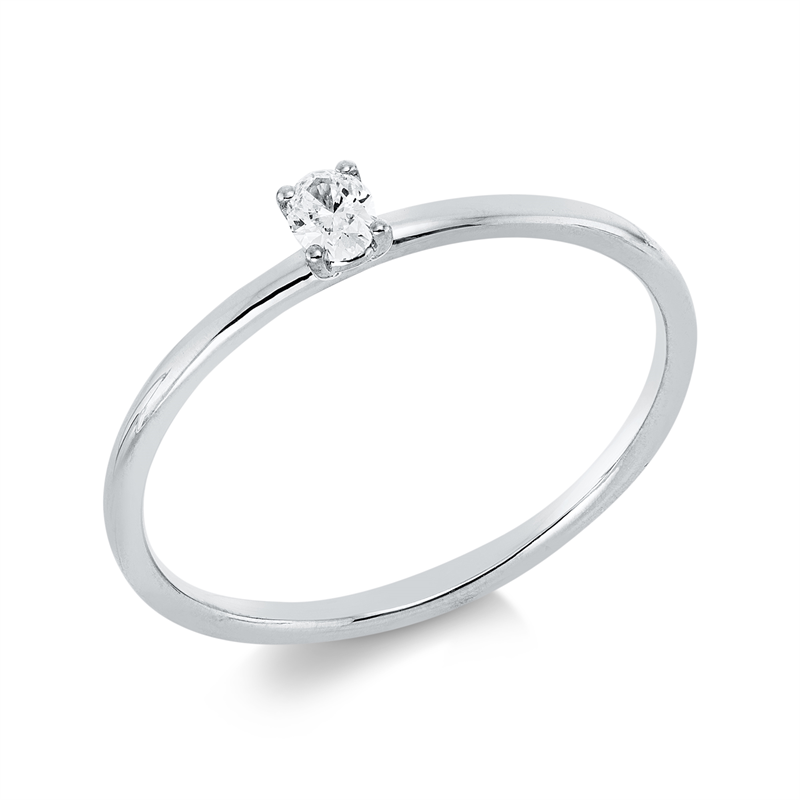 Solitaire Ring Weißgold 18kt 0,09ct