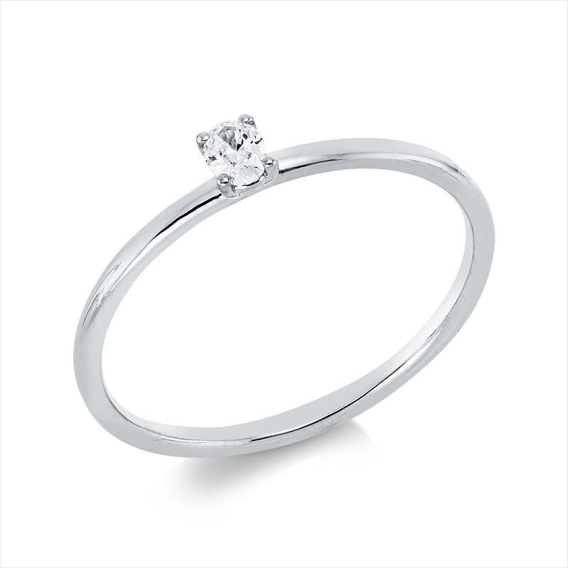 Solitaire Ring Weißgold 18kt 0,09ct