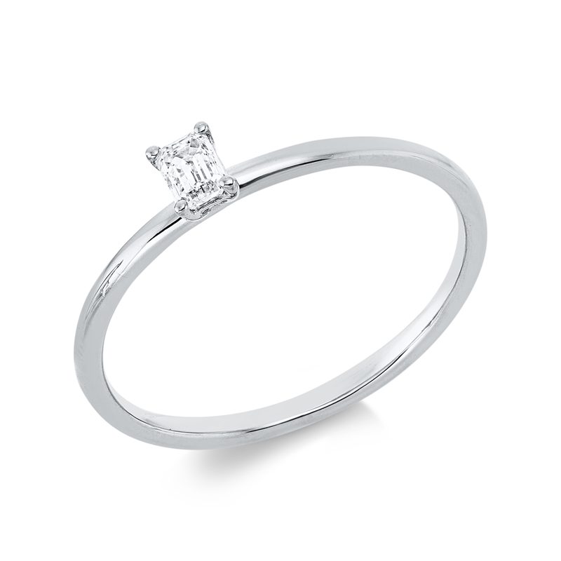 Solitaire Ring Weißgold 18kt 0,15ct