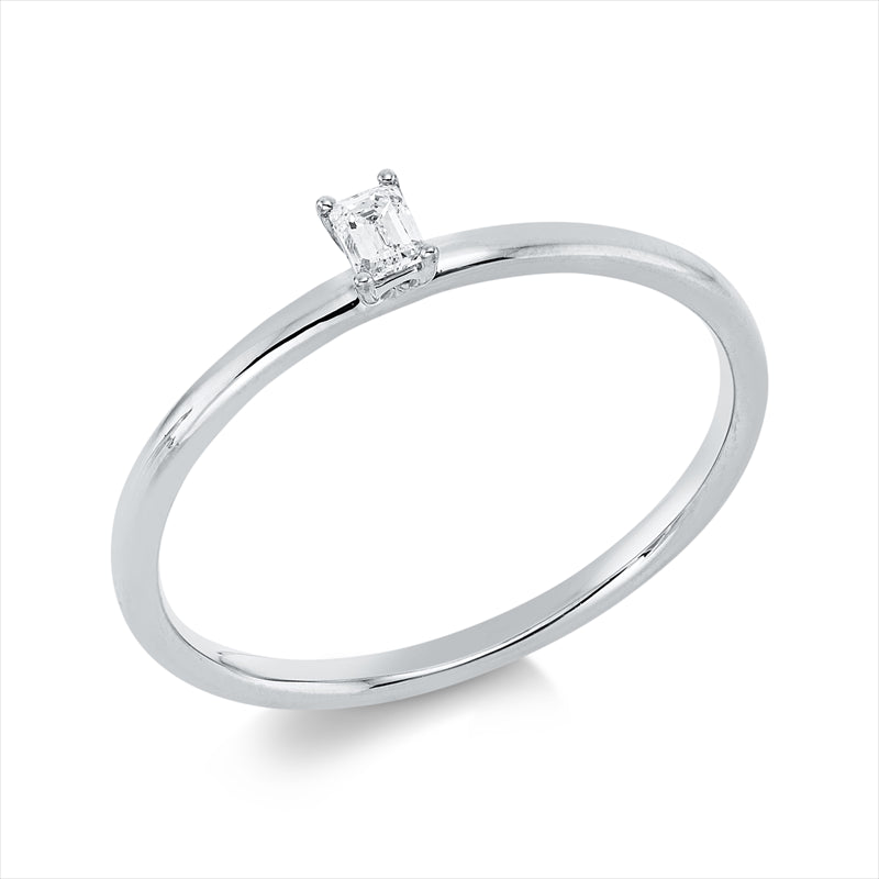 Solitaire Ring Weißgold 18kt 0,1ct