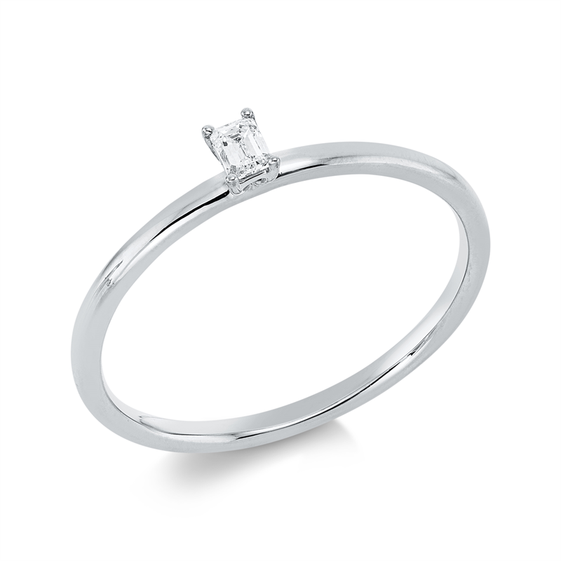 Solitaire Ring Weißgold 18kt 0,1ct