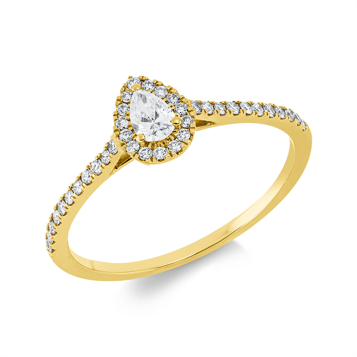 Solitaire mit Besatz Ring Gelbgold 18kt Ref-1IE28