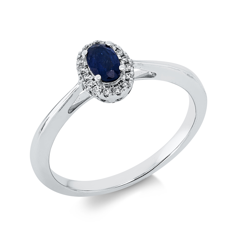 Farbstein Classic Ring Weißgold 18kt 0,06ct