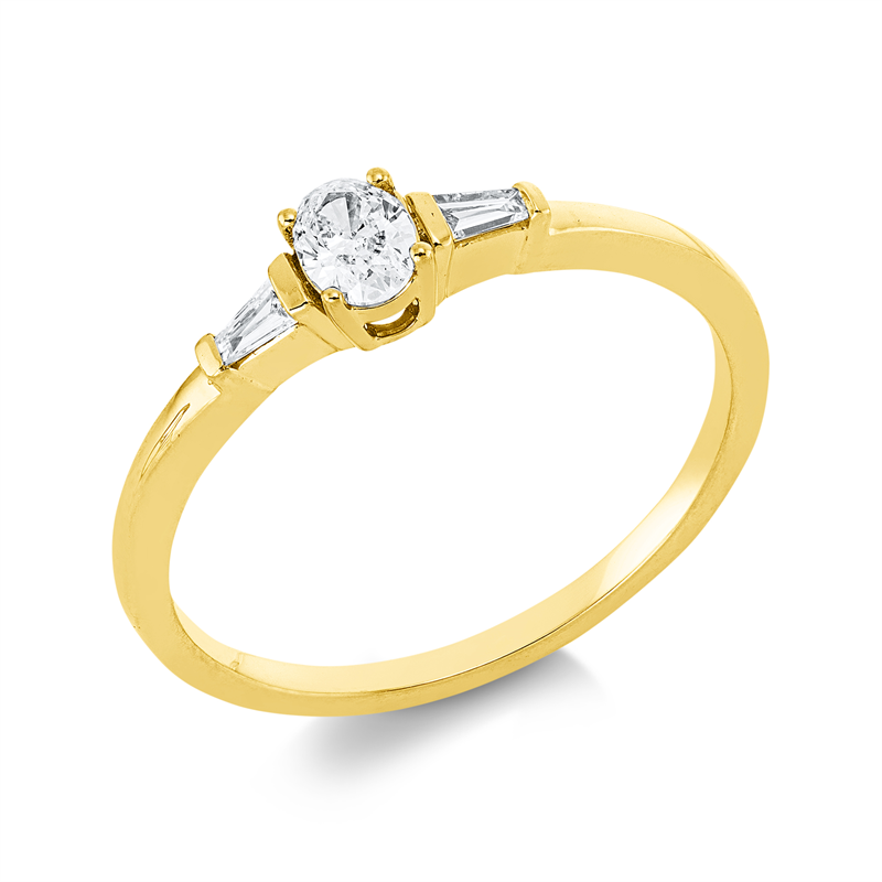 Solitaire mit Besatz Ring Weißgold 18kt 0,25ct