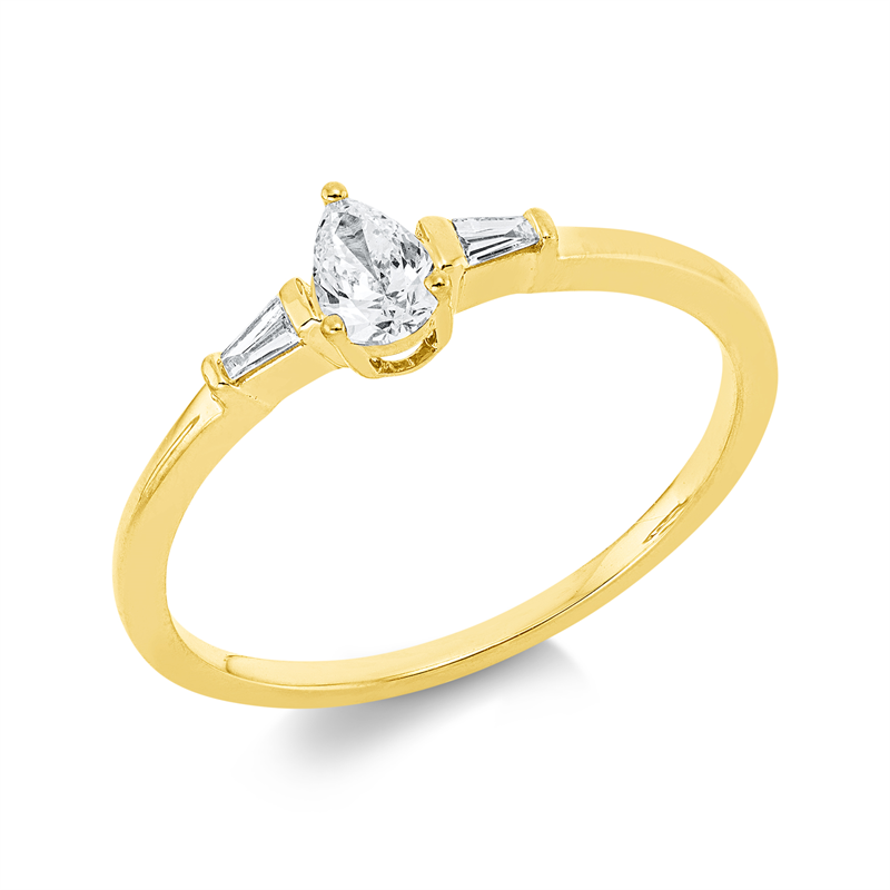 Solitaire mit Besatz Ring Weißgold 18kt 0,25ct