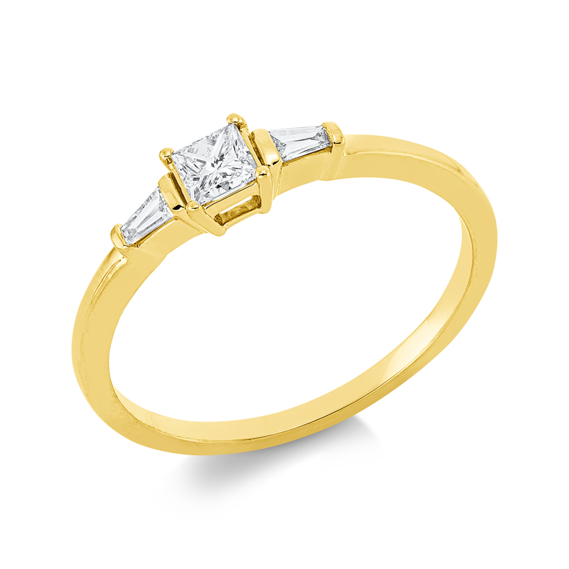 Solitaire mit Besatz Ring Weißgold 18kt 0,27ct