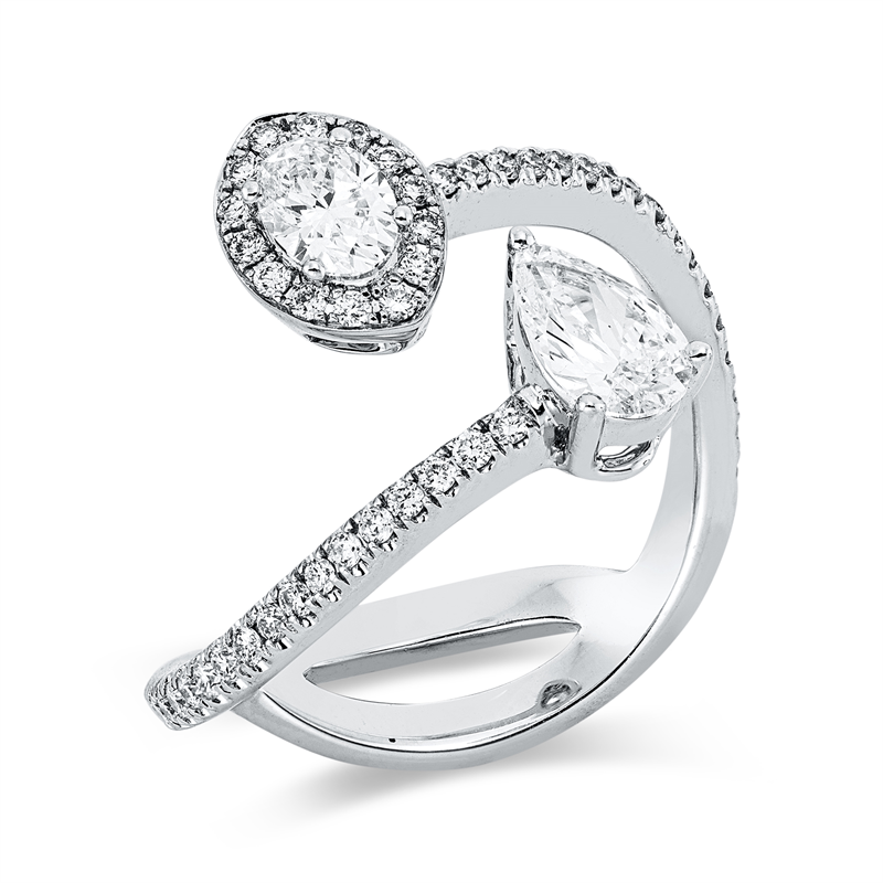 Modern Woman Ring Weißgold 18kt 0,91ct