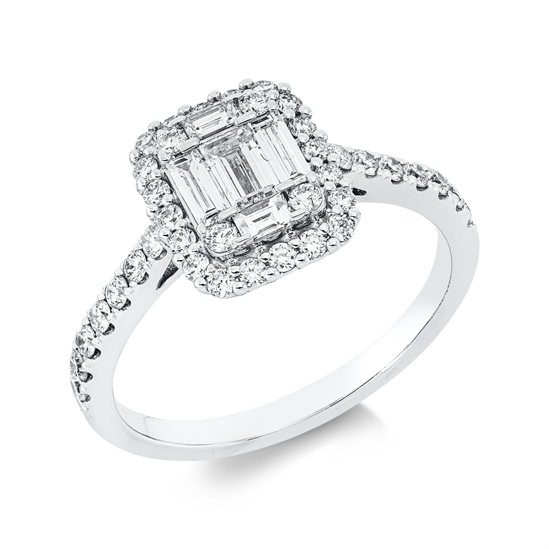 Baguette Illusion Ring Weißgold 18kt Ref-1II82