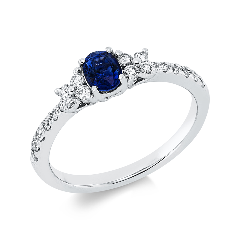 Farbstein Classic Ring Weißgold 18kt 0,15ct
