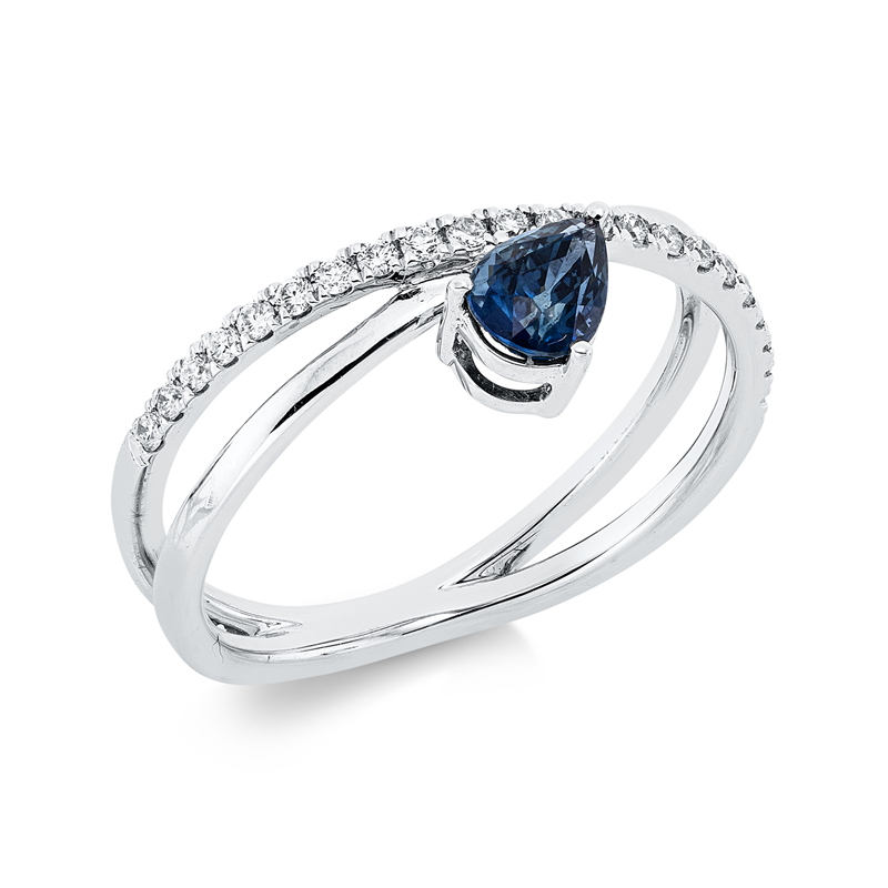 Farbstein Classic Ring Weißgold 18kt Ref-1IJ23