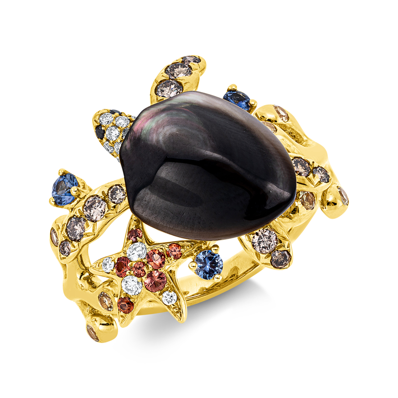 Tier Ring Gelbgold 18kt 0,3ct