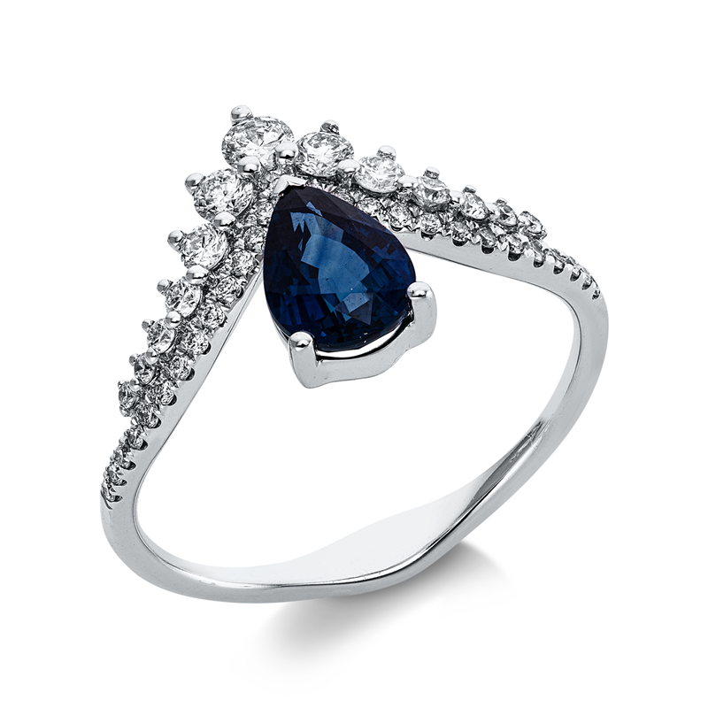 Farbstein Classic Ring Weißgold 18kt 0,37ct