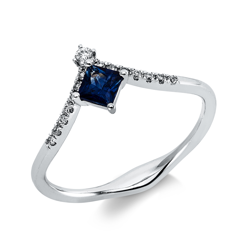 Farbstein Classic Ring Weißgold 18kt 0,1ct