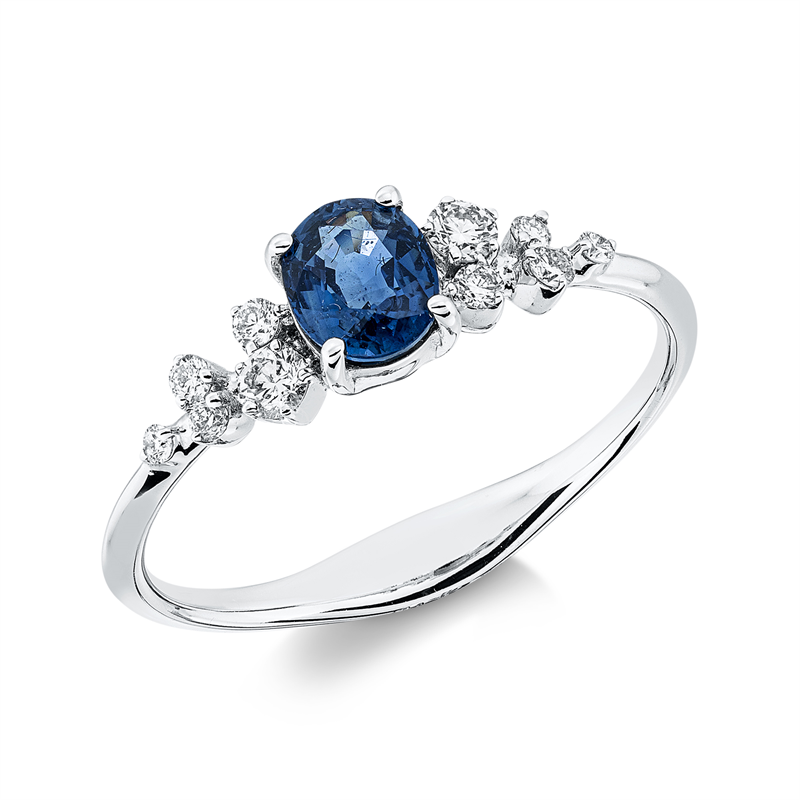 Farbstein Classic Ring Weißgold 18kt Ref-1IL42