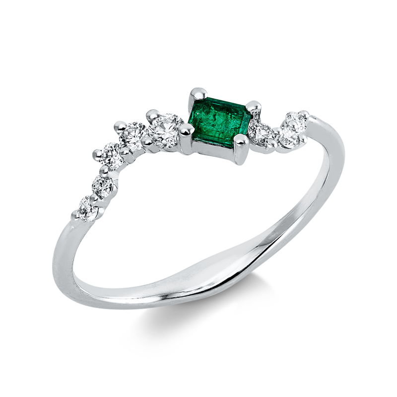 Farbstein Classic Ring Weißgold 18kt 0,19ct