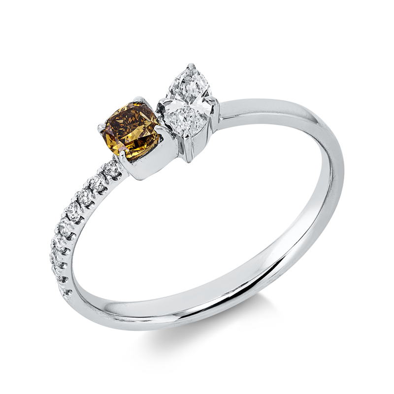 Farbiger Diamant Ring Weißgold 18kt Ref-1IL50