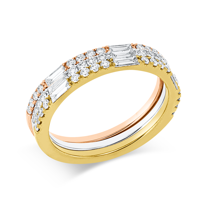 Baguette Ring Weißgold / Gelbgold / Rotgold 18kt 0,93ct
