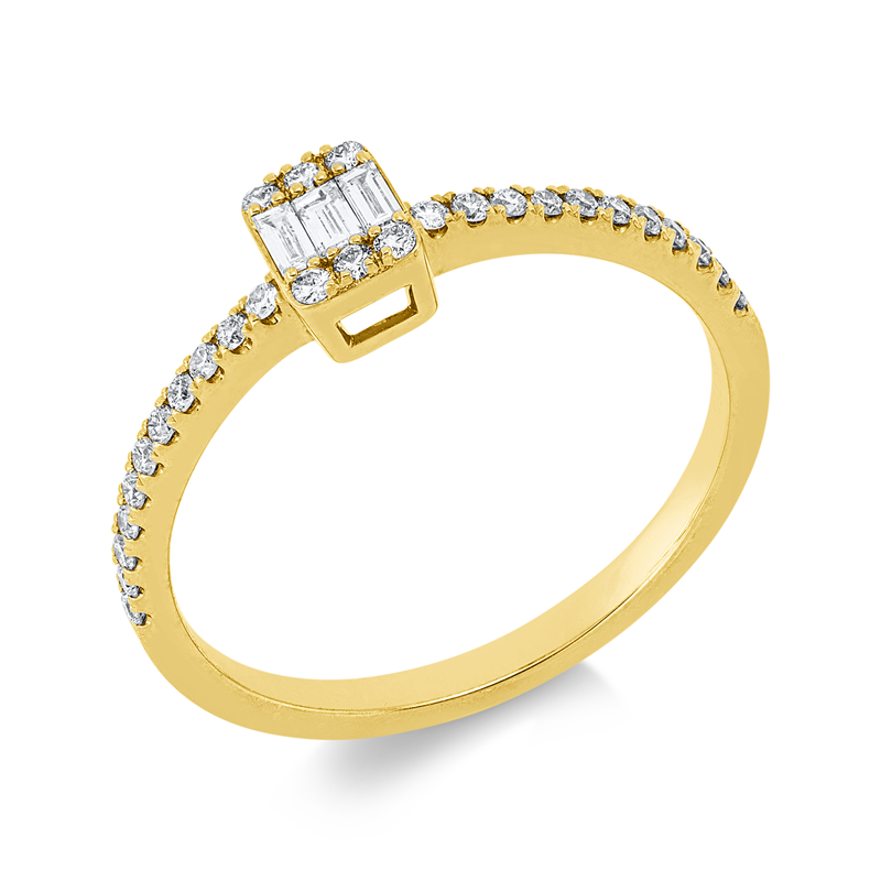 Baguette Illusion Ring Gelbgold 18kt 0,26ct