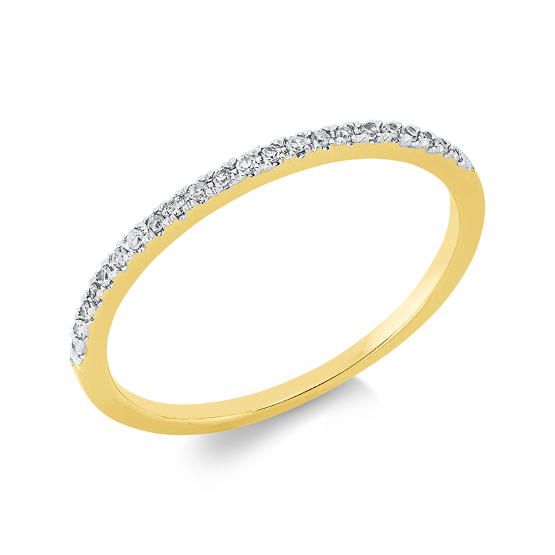 Memoire halb Ring Gelbgold / Weißgold 14kt 0,11ct