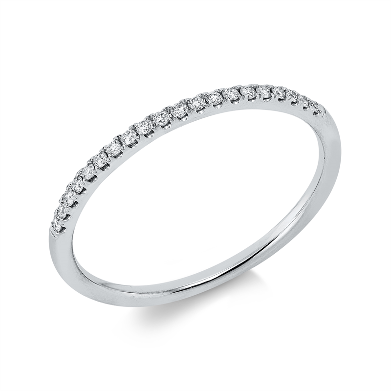 Memoire halb Ring Weißgold 18kt 0,1ct