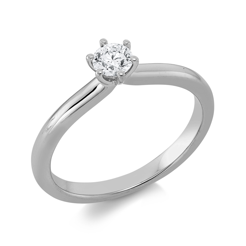 Solitaire Ring Weißgold 14kt 0,25ct